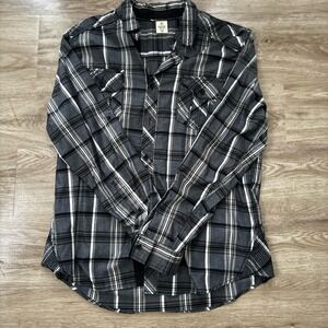 Men's Black Plaid Shirt